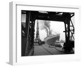 US Ships Arriving at Southampton after Making Record Breaking Maiden Voyage-null-Framed Photographic Print