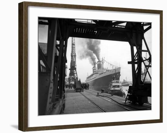 US Ships Arriving at Southampton after Making Record Breaking Maiden Voyage-null-Framed Photographic Print