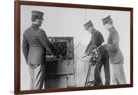 Us Signal Corps Works With Wireless In the Field-null-Framed Art Print