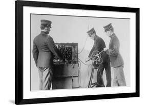 Us Signal Corps Works With Wireless In the Field-null-Framed Premium Giclee Print