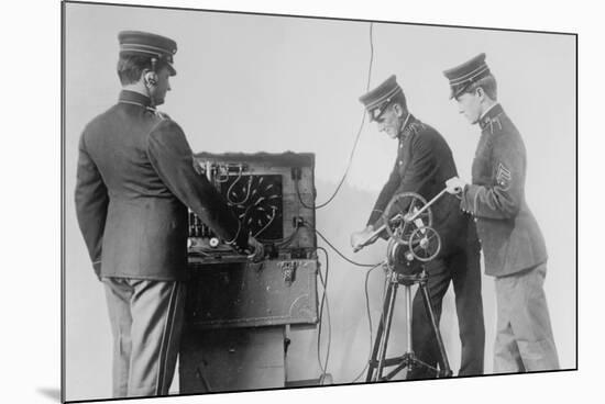 Us Signal Corps Works With Wireless In the Field-null-Mounted Premium Giclee Print