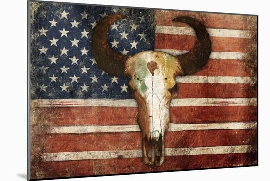 US Skull Flag-Jace Grey-Mounted Art Print