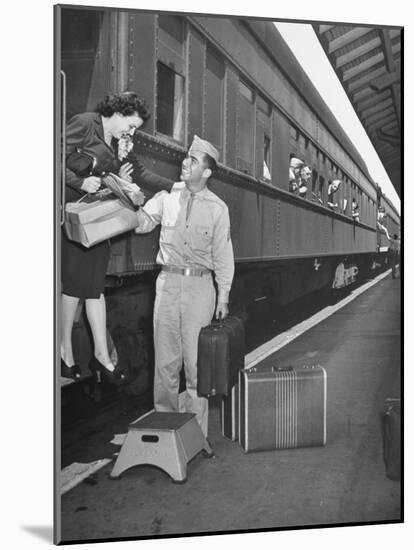 US Soldier Bringing New Bride Back to His Army Post at Ft. Bragg after their Wedding-Bernard Hoffman-Mounted Photographic Print