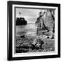 US Soldier Descending Towards Australian Serviceman Killed by Japanese Air Raid Attacks-Myron Davis-Framed Photographic Print