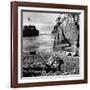 US Soldier Descending Towards Australian Serviceman Killed by Japanese Air Raid Attacks-Myron Davis-Framed Photographic Print