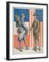 Us Soldier Shaking Hands with a French Soldier, America's Entry into World War One, 1919-null-Framed Giclee Print