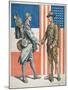 Us Soldier Shaking Hands with a French Soldier, America's Entry into World War One, 1919-null-Mounted Giclee Print