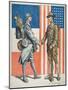 Us Soldier Shaking Hands with a French Soldier, America's Entry into World War One, 1919-null-Mounted Giclee Print