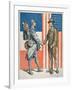 Us Soldier Shaking Hands with a French Soldier, America's Entry into World War One, 1919-null-Framed Giclee Print