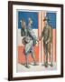 Us Soldier Shaking Hands with a French Soldier, America's Entry into World War One, 1919-null-Framed Giclee Print