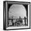 US Soldier Standing Guard over Section of Panama Canal, Battleship with Full Crew on Deck-Thomas D^ Mcavoy-Framed Photographic Print