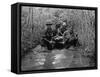 US Soldiers Carry a Wounded Comrade Through a Swampy Area in Vietnam, 1969-null-Framed Stretched Canvas