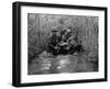 US Soldiers Carry a Wounded Comrade Through a Swampy Area in Vietnam, 1969-null-Framed Photo