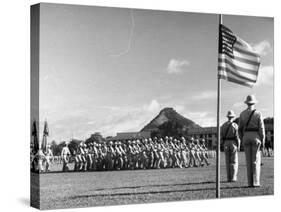 US Soldiers Marching in Formation in the Canal Zone-Thomas D^ Mcavoy-Stretched Canvas