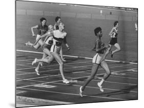 US Sprinter Wilma Rudolph During Women's 400-Meter Relay Race in Olympics-null-Mounted Premium Photographic Print