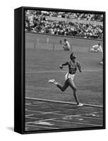 US Sprinter, Wilma Rudolph, Winning Women's 100 Meter Dash in Olympics-George Silk-Framed Stretched Canvas