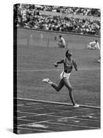 US Sprinter, Wilma Rudolph, Winning Women's 100 Meter Dash in Olympics-George Silk-Stretched Canvas