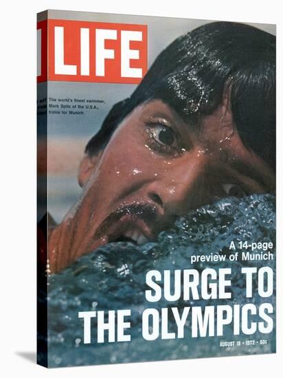 US Swimmer Mark Spitz Training for 1972 Munich Olympics, August 18, 1972-Co Rentmeester-Stretched Canvas