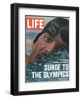 US Swimmer Mark Spitz Training for 1972 Munich Olympics, August 18, 1972-Co Rentmeester-Framed Premium Photographic Print