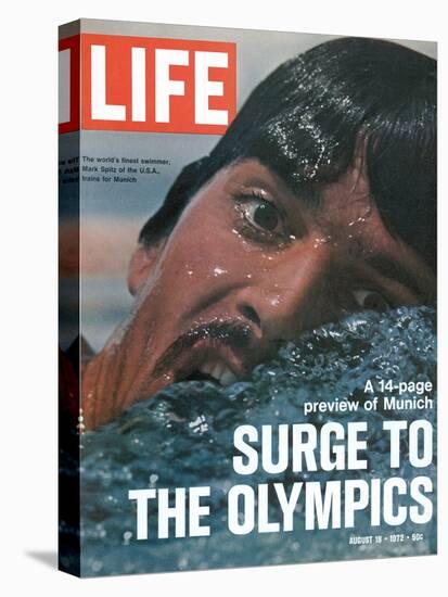 US Swimmer Mark Spitz Training for 1972 Munich Olympics, August 18, 1972-Co Rentmeester-Stretched Canvas
