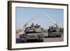 US Tanks Drive under the 'Hands of Victory' in Baghdad, Iraq, Ca. 2003-null-Framed Photo