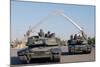 US Tanks Drive under the 'Hands of Victory' in Baghdad, Iraq, Ca. 2003-null-Mounted Photo