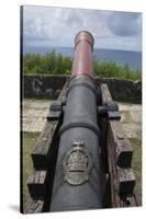 Us Territory of Guam, Umatac. Fort Soledad. Cannon and Philippine Sea-Cindy Miller Hopkins-Stretched Canvas