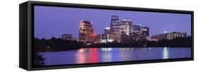 Us, Texas, Austin, Skyline, Night-null-Framed Stretched Canvas