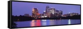 Us, Texas, Austin, Skyline, Night-null-Framed Stretched Canvas