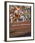 US Track Athlete Eddie Hart Running the 400 Meter Relay at the Summer Olympics-null-Framed Premium Photographic Print