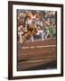 US Track Athlete Eddie Hart Running the 400 Meter Relay at the Summer Olympics-null-Framed Premium Photographic Print