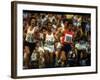 US Track Athlete Frank Shorter Running a Marathon at the Summer Olympics-John Dominis-Framed Premium Photographic Print