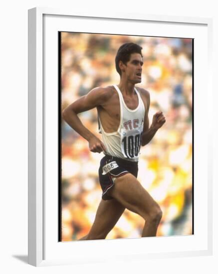 US Track Athlete Jim Ryun in Action at the Summer Olympics-John Dominis-Framed Premium Photographic Print