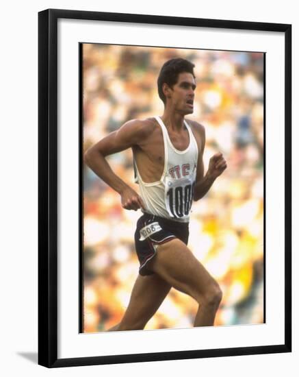 US Track Athlete Jim Ryun in Action at the Summer Olympics-John Dominis-Framed Premium Photographic Print