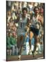 US Track Athlete Steve Prefontaine and Emiel Puttemans Running a Race at the Summer Olympics-null-Mounted Premium Photographic Print