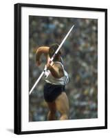 US Track Athlete William Schmidt Throwing Javelin at the Summer Olympics-John Dominis-Framed Premium Photographic Print