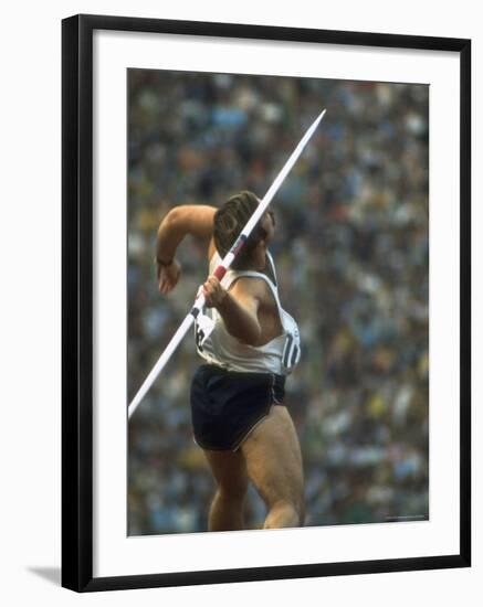 US Track Athlete William Schmidt Throwing Javelin at the Summer Olympics-John Dominis-Framed Premium Photographic Print