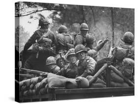 US Trainees at Fort Polk, Undergoing Vietnam Oriented Training, Where They Are About to Be Ambushed-Lynn Pelham-Stretched Canvas