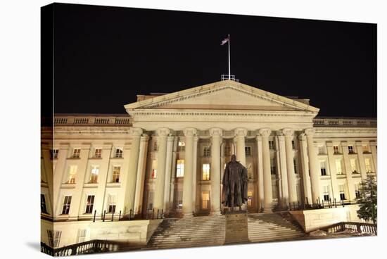 Us Treasury Department Albert Gallatin Statue Washington Dc-BILLPERRY-Stretched Canvas