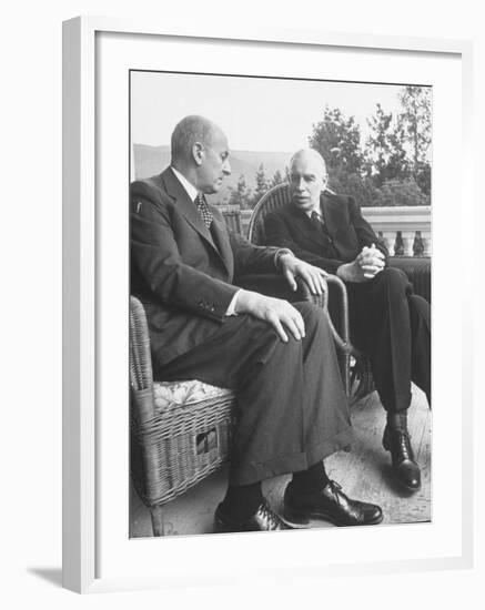 US Treasury Sec. Henry Morgenthau Jr. and British Economist John Maynard Keynes-Alfred Eisenstaedt-Framed Photographic Print