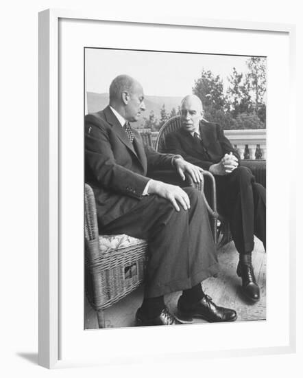 US Treasury Sec. Henry Morgenthau Jr. and British Economist John Maynard Keynes-Alfred Eisenstaedt-Framed Photographic Print