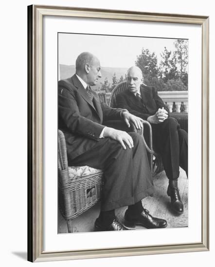 US Treasury Sec. Henry Morgenthau Jr. and British Economist John Maynard Keynes-Alfred Eisenstaedt-Framed Photographic Print