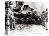 Us Troops with a Wrecked Japanese Type 95 Light Tank, During the Philippines Campaign, October 1944-null-Stretched Canvas