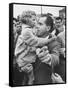 US Vice-President Richard M. Nixon Holding a Little Polish Girl-null-Framed Stretched Canvas