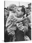 US Vice-President Richard M. Nixon Holding a Little Polish Girl-null-Stretched Canvas