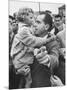 US Vice-President Richard M. Nixon Holding a Little Polish Girl-null-Mounted Photographic Print