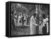 US Vice-President Richard M. Nixon Inspeacting the Firestone Rubber Plantation-null-Framed Stretched Canvas