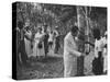 US Vice-President Richard M. Nixon Inspeacting the Firestone Rubber Plantation-null-Stretched Canvas