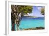 Us Virgin Island, St John. View of St Thomas Sailboats and Snorkelers-Trish Drury-Framed Photographic Print
