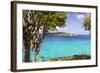 Us Virgin Island, St John. View of St Thomas Sailboats and Snorkelers-Trish Drury-Framed Photographic Print